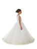 V Neck Pearl Beaded Elegant Flower Girl Dress V Neck Pearl Beaded Elegant Flower Girl Dress
